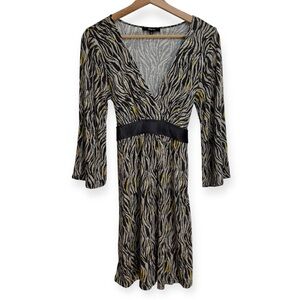 Express Y2K Babydoll Bell Sleeve Animal Print Dress XS